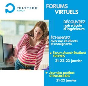 Polytech Nancy aux Salons d'orientation virtuels de Troyes et Strasbourg