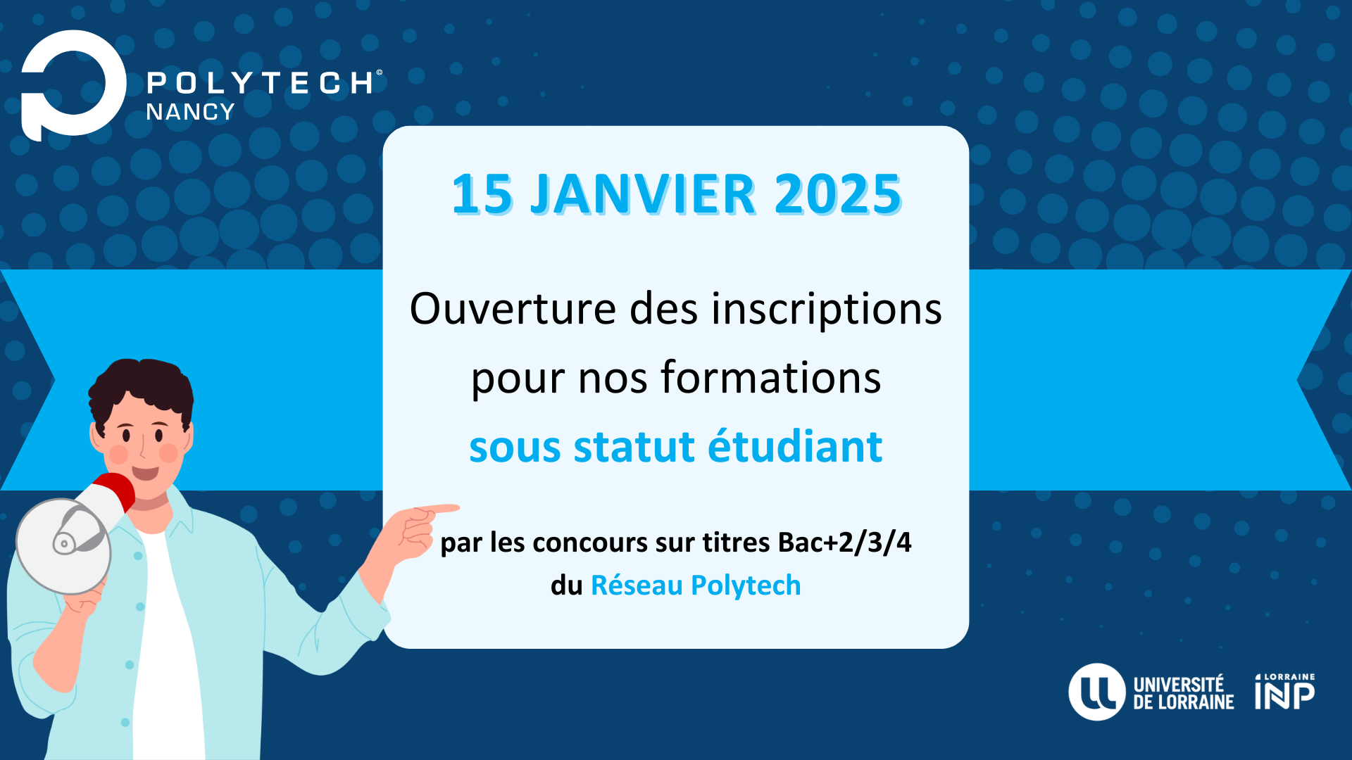 Ouverture des inscriptions aux formations sous statut étudiant